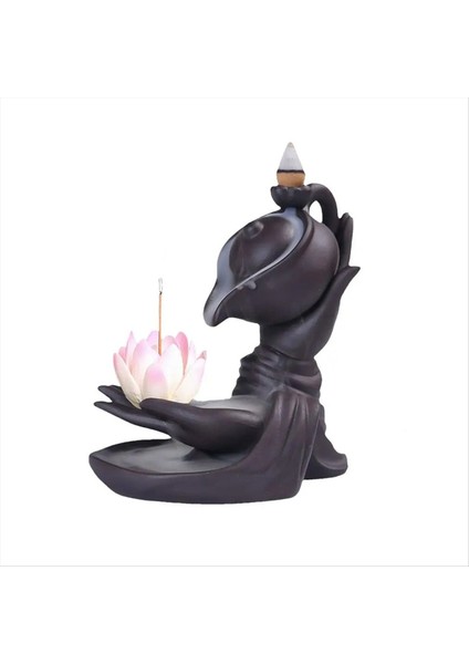 Buda El Backflow Tütsü Burner Buddha Lotus El Backflow Lotus El Vintage Lucky Church Tutucu Kömür B (Yurt Dışından) fırsatları