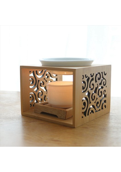 2x Ahşap Bambu Içi Boş Koku Lambası Yağ Fırını Aroma Brülör Mum Tutucusu Zarif Çekici Ev Ofis Dekorasyonu (Yurt Dışından) indirimleri