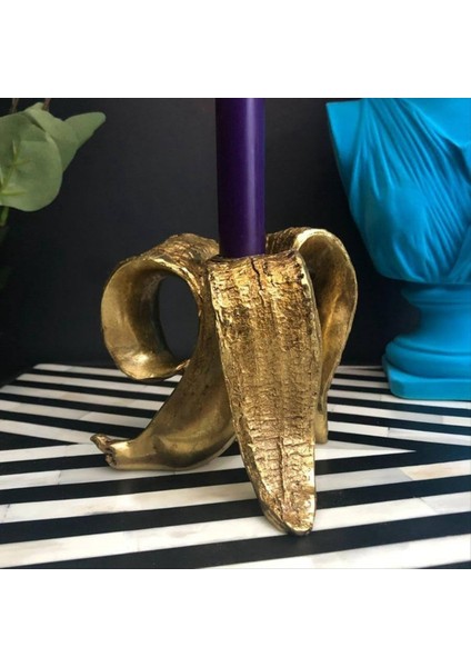 2pcs Klasik Şamdan Tutucu Kişilik Banana Şekil Şam Tutucu Ana Masa Şamdan Partisi Özel Sahne Evi (Yurt Dışından) fırsatları