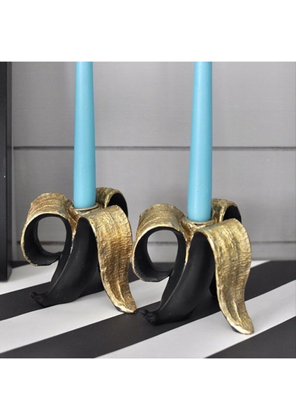 2pcs Klasik Şamdan Tutucu Kişilik Banana Şekil Şam Tutucu Ana Masa Şamdan Partisi Özel Sahne Evi (Yurt Dışından) indirimleri