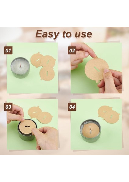 240PCS Mum Toz Kapakları 2 Renk Kağıt Mum Çekme Sekmesi Kapaklar Mum Dekorasyonu Mum Topper 2 12 Inç (Yurt Dışından) indirimleri