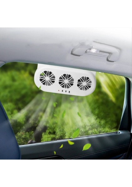 Güneş Enerjili Araba Egzoz Fanı 3 Kafa Elektrikli Araba Soğutma Fanı USB Şarj Pencere Ventilatörü Ön Arka Koltuk Radyatörü B (Yurt Dışından) fırsatları
