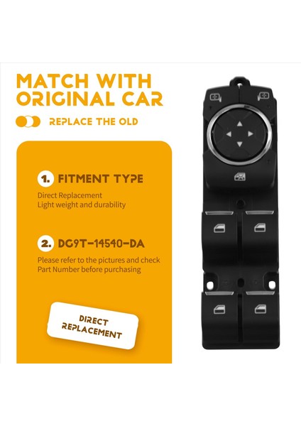 Otomobil Cam Kaldırıcı Anahtarı Güç Penceresi Ayarlama Anahtar Anahtarı DG9T-14540-DA DG9T14540DA Ford Için (Yurt Dışından) indirimleri