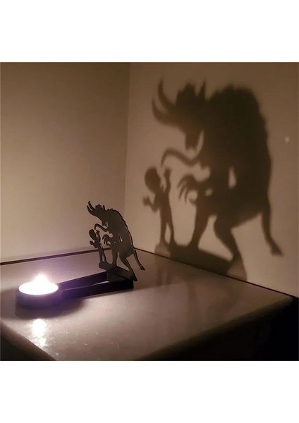 Komik Gölge Mum Tutucular Cadılar Bayramı Ev Dekoru Centerpiece Candlepolder Masa Dekoratif Mum Stands-B (Yurt Dışından)
