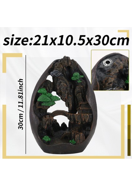 Yüce Dağlar ve Akan Su Geri Akışı Tütsü Brülör Duman Şelale Tütsü Çubukları Tutucu 20 Adet Tütsü Konileri (Yurt Dışından) indirimleri