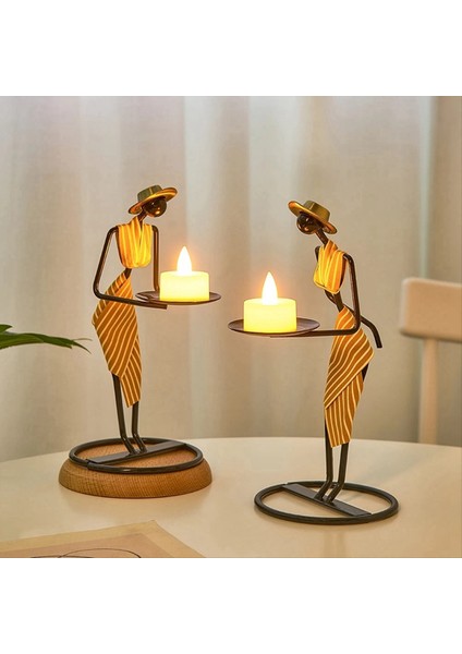 Vintage Demir Şamdan Dekorasyonu Iskandinav Lüks Lüks Mum Temleni Yemeği Romantik Küçük Dekorasyon A (Yurt Dışından) indirimleri