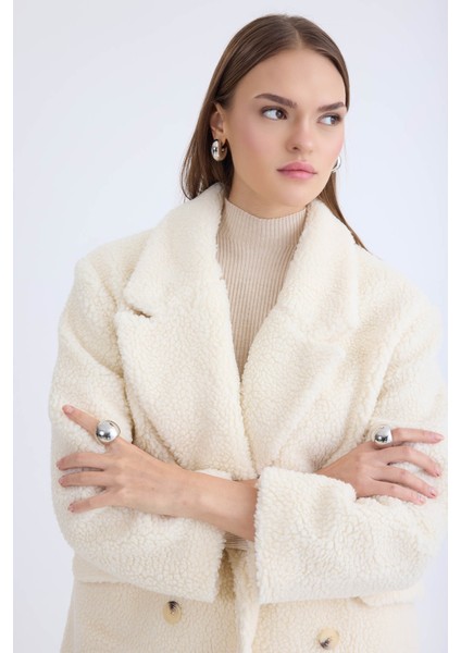 Ceket Yaka Düğmeli Teddy Kaban fırsatları