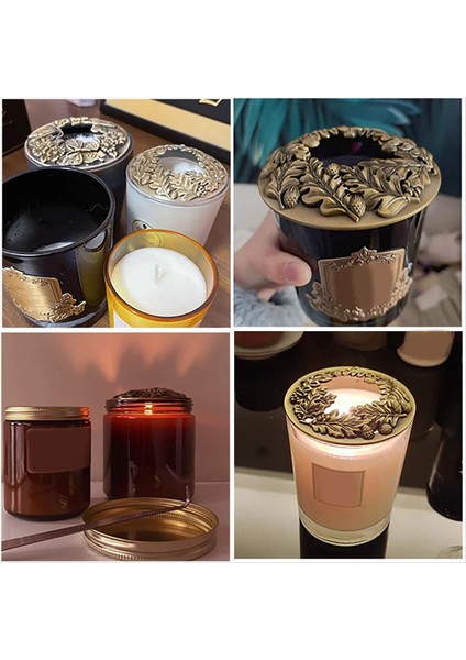 Mum Toppers Kokulu Mumlar Kapağı Kadınlar Için Mum Hediyeleri Kavanoz Mumlarının Eşit Olarak Eritilmesine 7 8cm Bronz (Yurt Dışından) modelleri