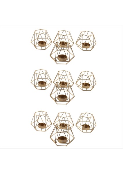 12 Pcs Metal Geometrik Tasarım Çay Işık Adtiv (Yurt Dışından)