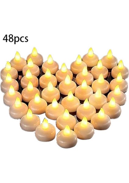 48 Alevsiz Su Mumları Yüzen Su Mumları Düğün Partisi Havuz Yemeği Mumları (Sarı Işık) (Yurt Dışından) fiyatları