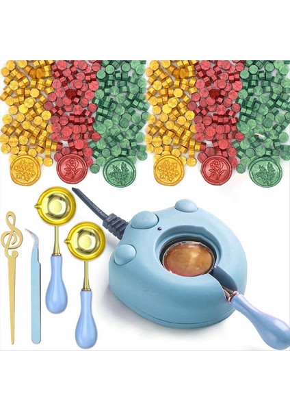 Elektrikli Balmumu Seal Isıtıcı Kit 300 Pcs ile Altın Kırmızı Yeşil Balmumu Mühür Boncuklar Balmumu Mühür Müttefiki Abd Fiş (Yurt Dışından)