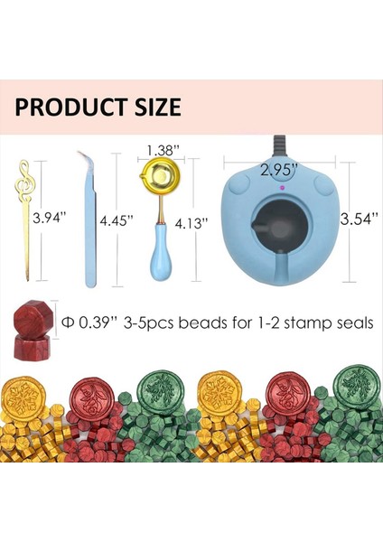Elektrikli Balmumu Seal Isıtıcı Kit 300 Pcs ile Altın Kırmızı Yeşil Balmumu Mühür Boncuklar Balmumu Mühür Müttefiki Abd Fiş (Yurt Dışından) fırsatları