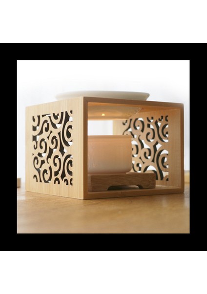 5x Ahşap Bambu Içi Boş Koku Lambası Yağ Fırını Aroma Brülör Mum Tutucusu Zarif ve Çekici Ev Dekorasyonu (Yurt Dışından)