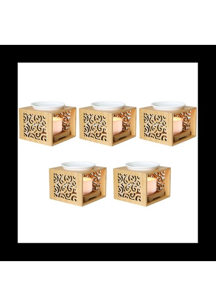 5x Ahşap Bambu Içi Boş Koku Lambası Yağ Fırını Aroma Brülör Mum Tutucusu Zarif ve Çekici Ev Dekorasyonu (Yurt Dışından) fiyatları