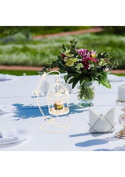 Metal Mum Tutucu Boş Kuş Kafesi Vintage Asma Şamdan Fener Ev Düğün Merkezi Dekorasyonu B (Yurt Dışından) indirimleri