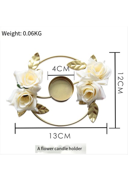 Düğün Şamdan Çiçek Şamdan Çiçek Mum Tutucu Tablolar Için Düğün Centerpieces Gül Çelenk Mum Tutucu D (Yurt Dışından) fırsatları
