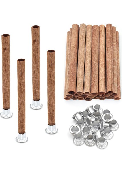 20PCS Ahşap Spiral Mum Fitiller 4x0 32INCH/100X8MM Mum Yapma Standları Doğal Yuvarlak Ahşap Olan Ahşap Fitil Tüp (Yurt Dışından)