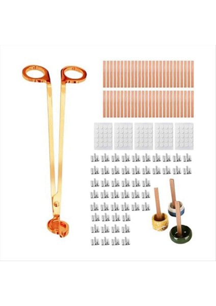 Mumlar Için Ahşap Fitiller Fitil Düzeltme Kesici ile Ahşap Fitiller Ahşap Fitil Mum Yapımı Kit Mum Yapımı Için (Yurt Dışından)
