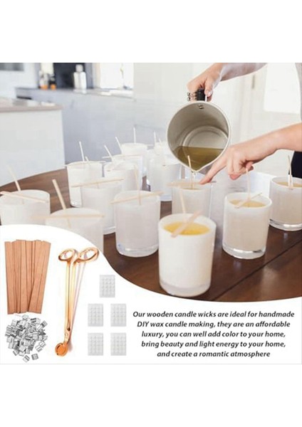 Mumlar Için Ahşap Fitiller Fitil Düzeltme Kesici ile Ahşap Fitiller Ahşap Fitil Mum Yapımı Kit Mum Yapımı Için (Yurt Dışından) fırsatları
