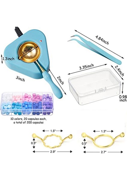 Elektrikli Balmumu Seap Isıtıcı Balmumu Mühür Kiti Balmumu Mühür Kaşığı ve Cımbız Eritme Balmumu Mühür Kiti 2 Balmumu Mühür Kalıp Tapası (Yurt Dışından) fırsatları