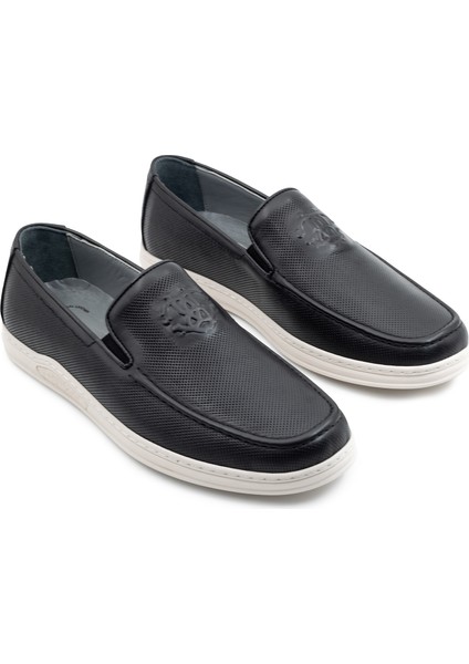 Modero Hakiki Deri Hafif Taban Siyah Erkek Casual Loafer Ayakkabı