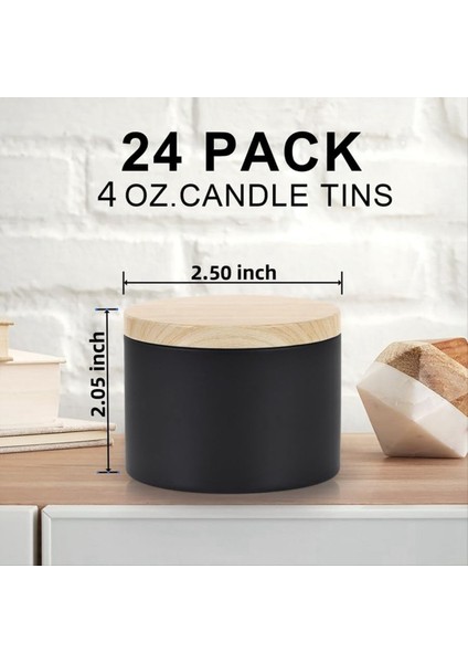24 Paket 4 Oz Kapaklı Siyah Mum Tenekeleri Mumları Toplu Hale Getirmek Için 4 Oz Mum Kavanoz (Yurt Dışından) fırsatları