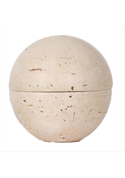Bej Traverten Küresi Tütsü Brülör Doğal Mermer Taş Ev Dekorasyonu Dini Yuvarlak Süs A (Yurt Dışından)
