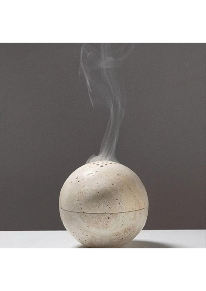 Bej Traverten Küresi Tütsü Brülör Doğal Mermer Taş Ev Dekorasyonu Dini Yuvarlak Süs A (Yurt Dışından) fiyatları