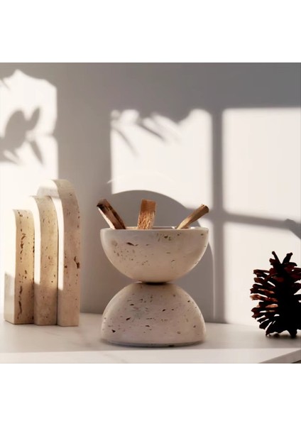 Bej Traverten Küresi Tütsü Brülör Doğal Mermer Taş Ev Dekorasyonu Dini Yuvarlak Süs A (Yurt Dışından) indirimleri