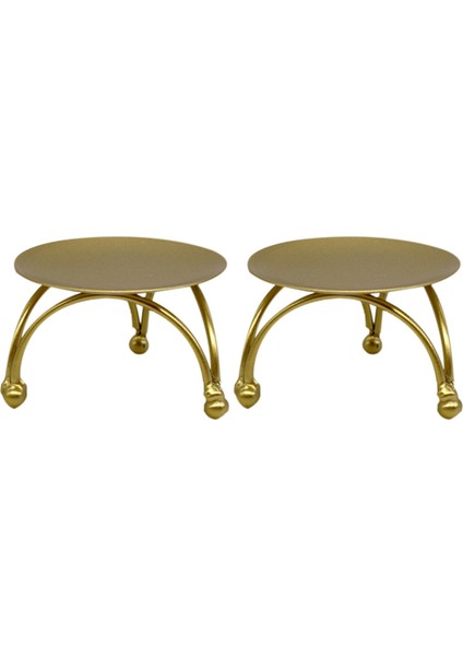 Avrupa Tarzı Şamdan Demir Mum Tutucular Retro Yuvarlak Masa Altın Ev Şenlikli Süsleme 2 Adet (Yurt Dışından)