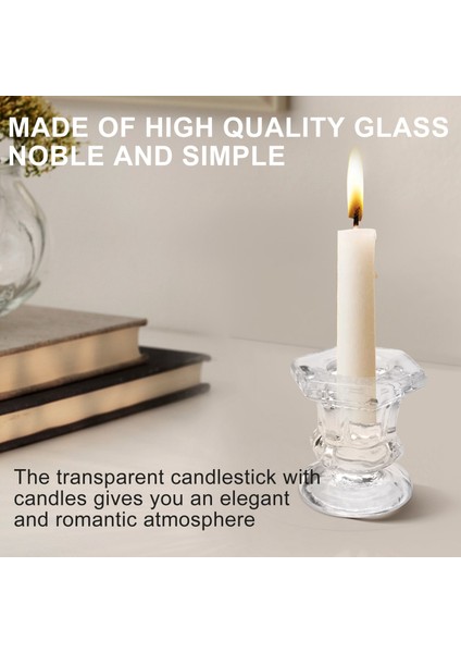 6 Paket Cam Mum Tutucular Temiz Şamdan Tutucular 1 85 Inçlik Sütuna Veya 7/8 Inç Konik Mum (Yurt Dışından) fiyatları