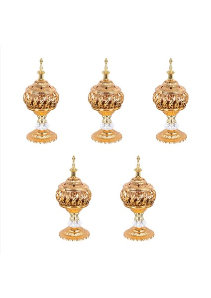5x Tütsü Brülör Tütsü Bakhoor Odun Kömürü Tütsü Brülör Metal Arap Censer Masaüstü Dekor Tütsü Çubukları Konileri (Yurt Dışından) fiyatları