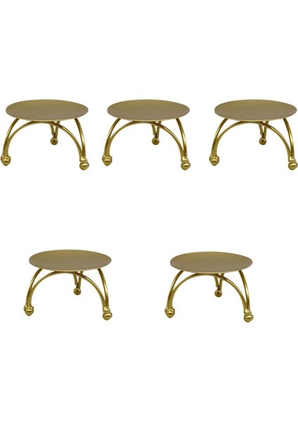 Avrupa Tarzı Şamdan Demir Mum Tutucular Retro Yuvarlak Masa Altın Ev Şenlikli Süsleme 5 Adet (Yurt Dışından)