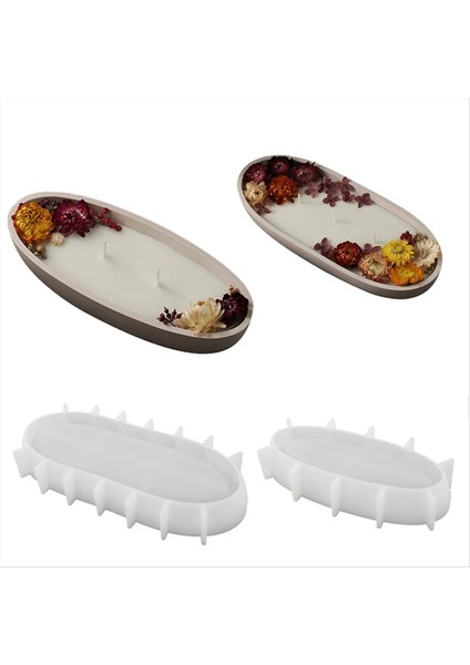 2pcs Mum Kavanoz Silikon Kalıp Oval Çimento Alçı Pok Kalıp Beton Balmumu Mum Tepsi Kalıp (Yurt Dışından) fiyatları