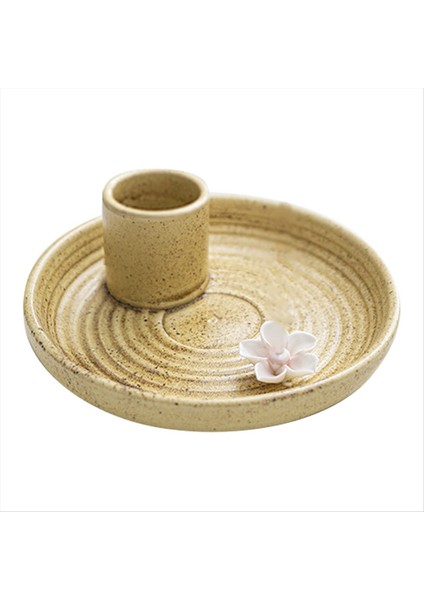 Sarı Icense Tutucu Seramik Tütsü Tutucu Koku Ahşap Standı Basit Modern Terracotta Tütsü Brülör Adaçayı Tutucu (Yurt Dışından)