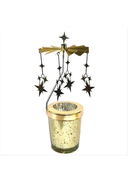 Dönen Mum Tutucu Basit Modern Mum Işığı Akşam Yemeği Destekleri Dönen Projeksiyon Mum Tutucu Yıldız (Yurt Dışından)