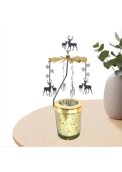 Dönen Mum Tutucu Basit Modern Mum Işığı Akşam Yemeği Destekleri Dönen Projeksiyon Mum Tutucu Yıldız (Yurt Dışından) fiyatları