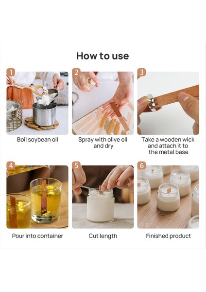 Ahşap Mum Fitiller Mum Yapımı Için 100 Ahşap Fitil Ahşap Fitiller+Mum Yapımı Için Metal Klipler Mum Diy Zanaat A (Yurt Dışından) fırsatları