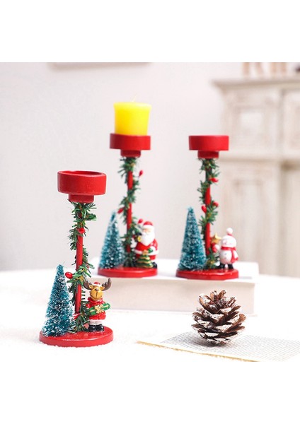Noel Candlestick Tutucu Centerpiece Çay Işık Mum Standı Oturma Odası Yatak Odası Dekorasyonu A (Yurt Dışından) fiyatları