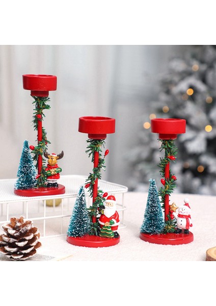 Noel Candlestick Tutucu Centerpiece Çay Işık Mum Standı Oturma Odası Yatak Odası Dekorasyonu A (Yurt Dışından) fırsatları