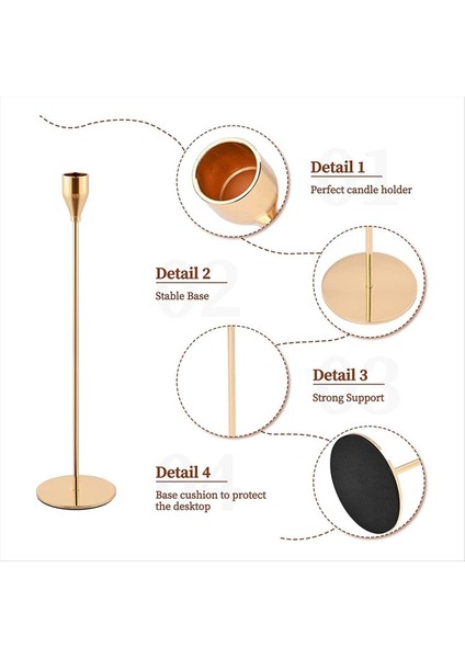 6 Adet Konik Mumlar Için Altın Mum Tutucu Şamdan Tutucular Metal Uzun Mum Standı Konik Mumlar Mum Tutucu (Yurt Dışından) fiyatları
