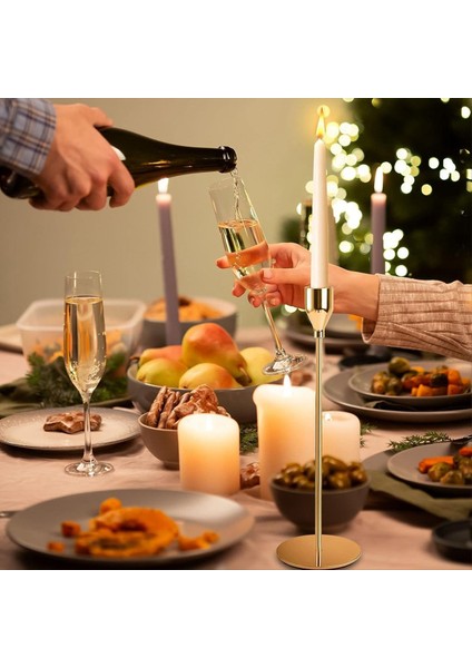6 Adet Konik Mumlar Için Altın Mum Tutucu Şamdan Tutucular Metal Uzun Mum Standı Konik Mumlar Mum Tutucu (Yurt Dışından) indirimleri
