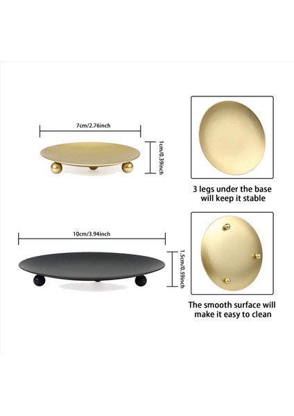 24PACK Demir Plaka Mum Tutucu Sütun Şam Tutucuları LED ve Balmumu Mumları Tütsü Konileri Spa Düğünler (Altın+Siyah) (Yurt Dışından) fırsatları