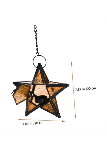 Demir Mum Tutucu Moravian Yıldız Mum Tutucu Yıldız Portakal Çay Işıkları Mumlar Yıldız Fener Mini Fenerler Sarı (Yurt Dışından) fiyatları