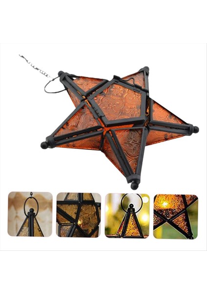 Demir Mum Tutucu Moravian Yıldız Mum Tutucu Yıldız Portakal Çay Işıkları Mumlar Yıldız Fener Mini Fenerler Sarı (Yurt Dışından) fırsatları