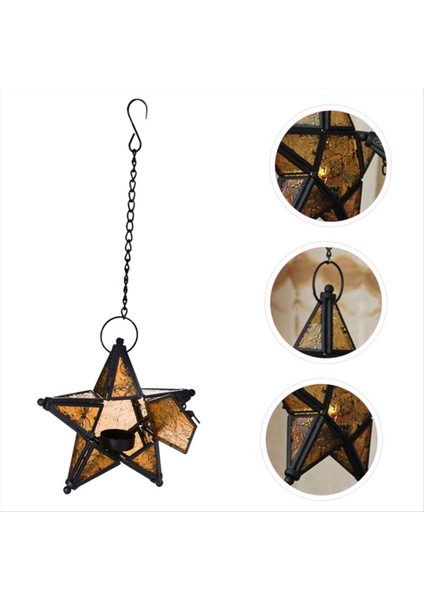 Demir Mum Tutucu Moravian Yıldız Mum Tutucu Yıldız Portakal Çay Işıkları Mumlar Yıldız Fener Mini Fenerler Sarı (Yurt Dışından) indirimleri