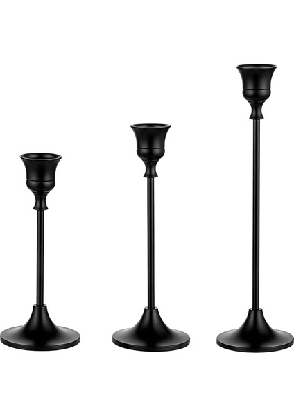 Konik Mum Tutucular Siyah Şamdan Seti 6 Mum Çubuğu Şömine Yemek Masası Ev Dekorasyon Için Uzun Tutucu (Yurt Dışından) fiyatları