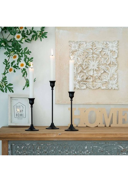 Konik Mum Tutucular Siyah Şamdan Seti 6 Mum Çubuğu Şömine Yemek Masası Ev Dekorasyon Için Uzun Tutucu (Yurt Dışından) indirimleri