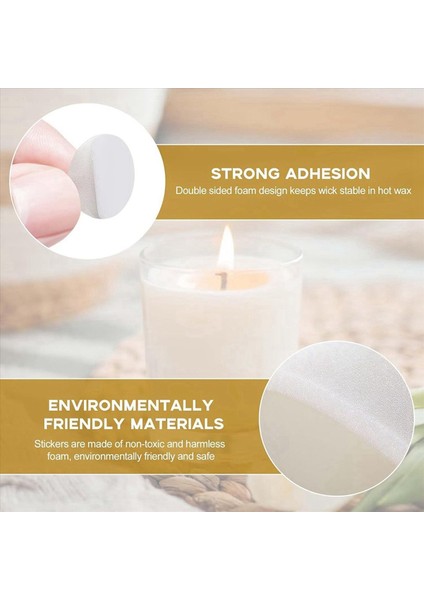 Dıy Mum Malzemesi 480 Parça Mum Fitiller Için Çift Taraflı Bant Mum Fitil Sabit Sticker Çapı 20MM Kalınlığında 1mm (Yurt Dışından) fiyatları