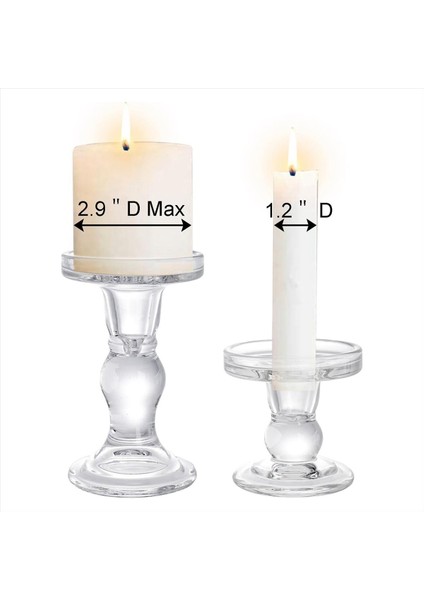 Cam Mum Tutucular Temiz Sütun Konik Şamdan Kristal Mum Tutucu Stand Yemek Için Tablo 3 Pcs (Yurt Dışından) modelleri